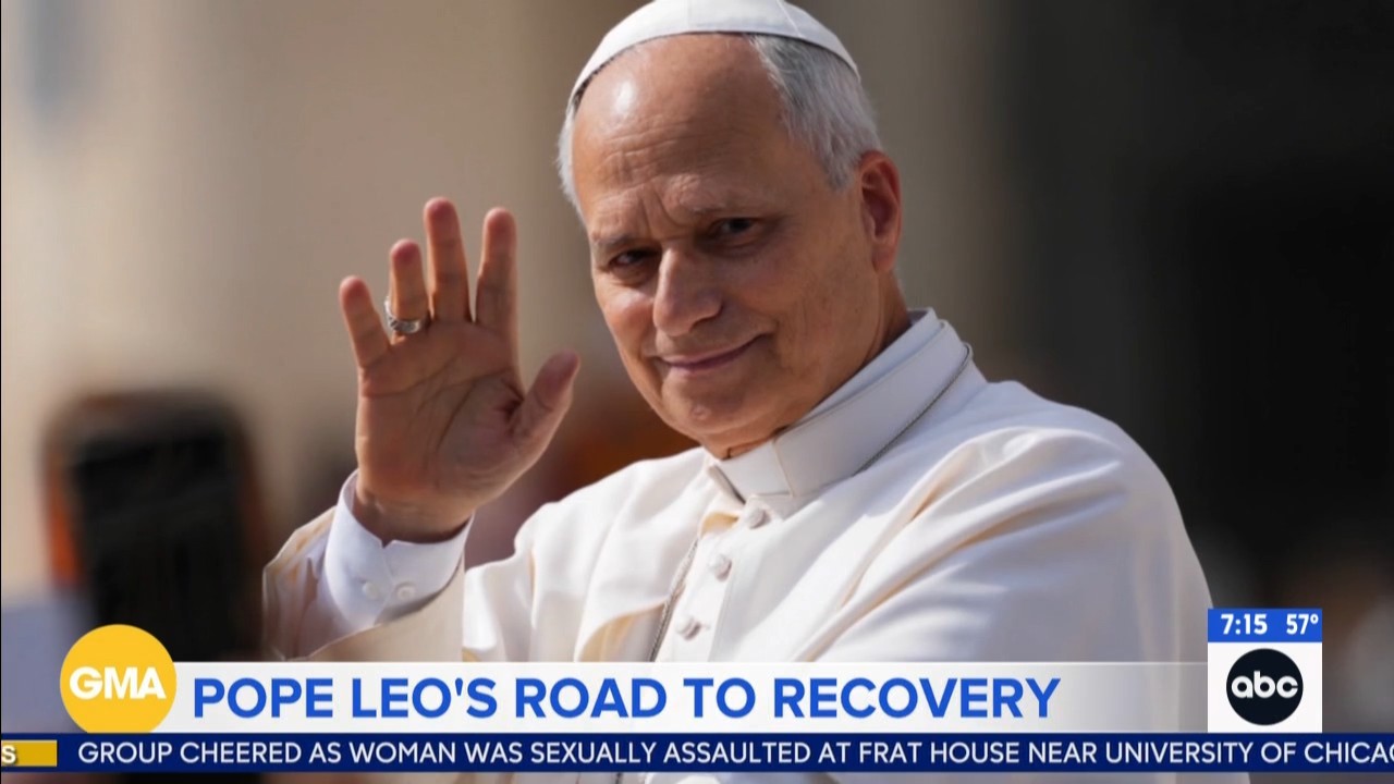 Pope Leo 'slept well' as his lung cancer recovery continues, Vatican says
— ABC 7 Bay Area